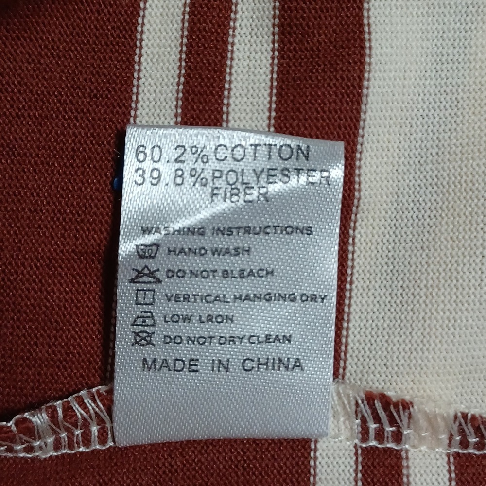 Original Design Mens 2XL Striped Pocket T-Shirt Maroon Cream Performance 9024‎ - Picture 7 of 13